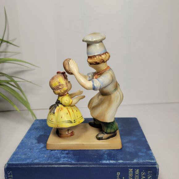 Vintage Lefton Pat-A-Cake Nursery Figurine Baker & Girl #1248 - Picture 2 of 5